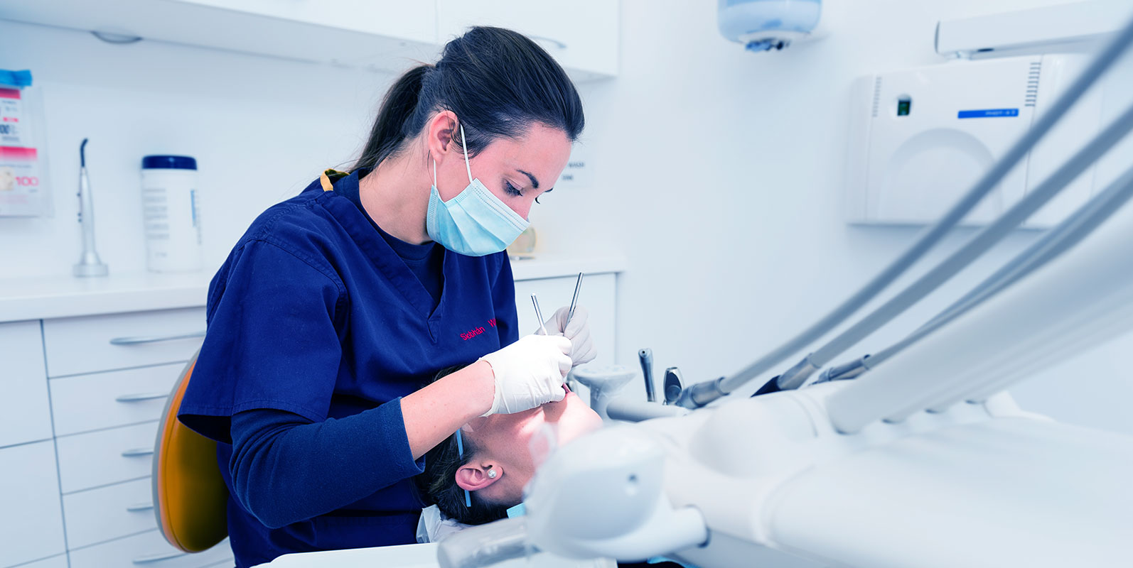 Dentist Angela Brown at work